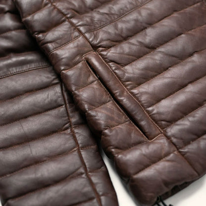 SummitHaven Chocolate Brown Leather Down Jacket – Heritage Winter Edition