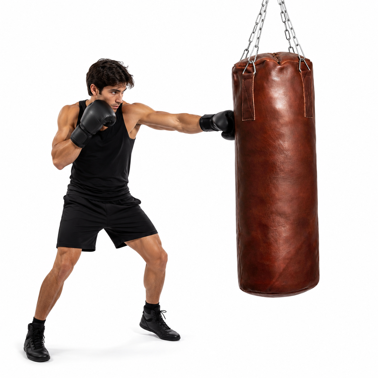 Heritage Retro Brown Leather Heavy Punching Bag (Unfilled)
