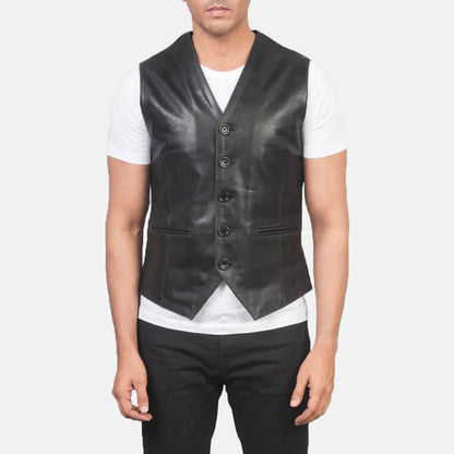 Midnight Rider Leather Vest – Black Edition