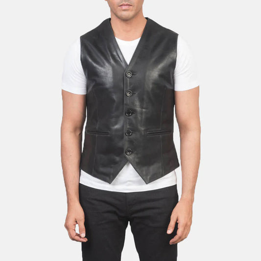 Midnight Rider Leather Vest – Black Edition