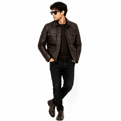 TrailGuard Vintage Brown Dispatch Motorcycle Jacket – Heritage Edition