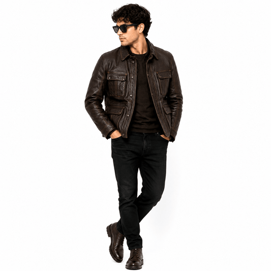 TrailGuard Vintage Brown Dispatch Motorcycle Jacket – Heritage Edition