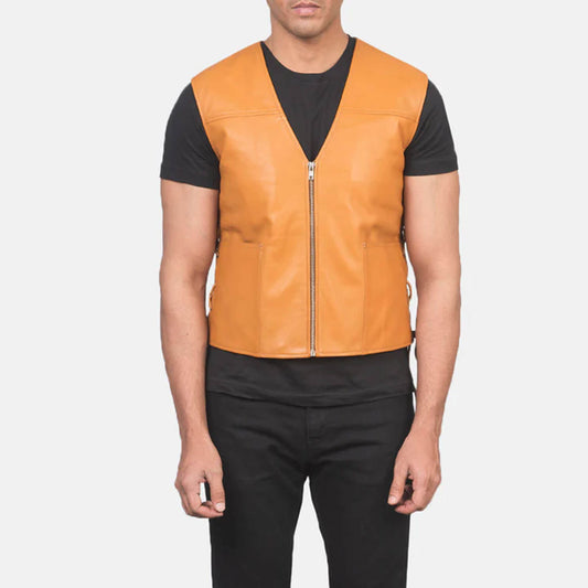 DesertForge Leather Vest – Tan Heritage Edition