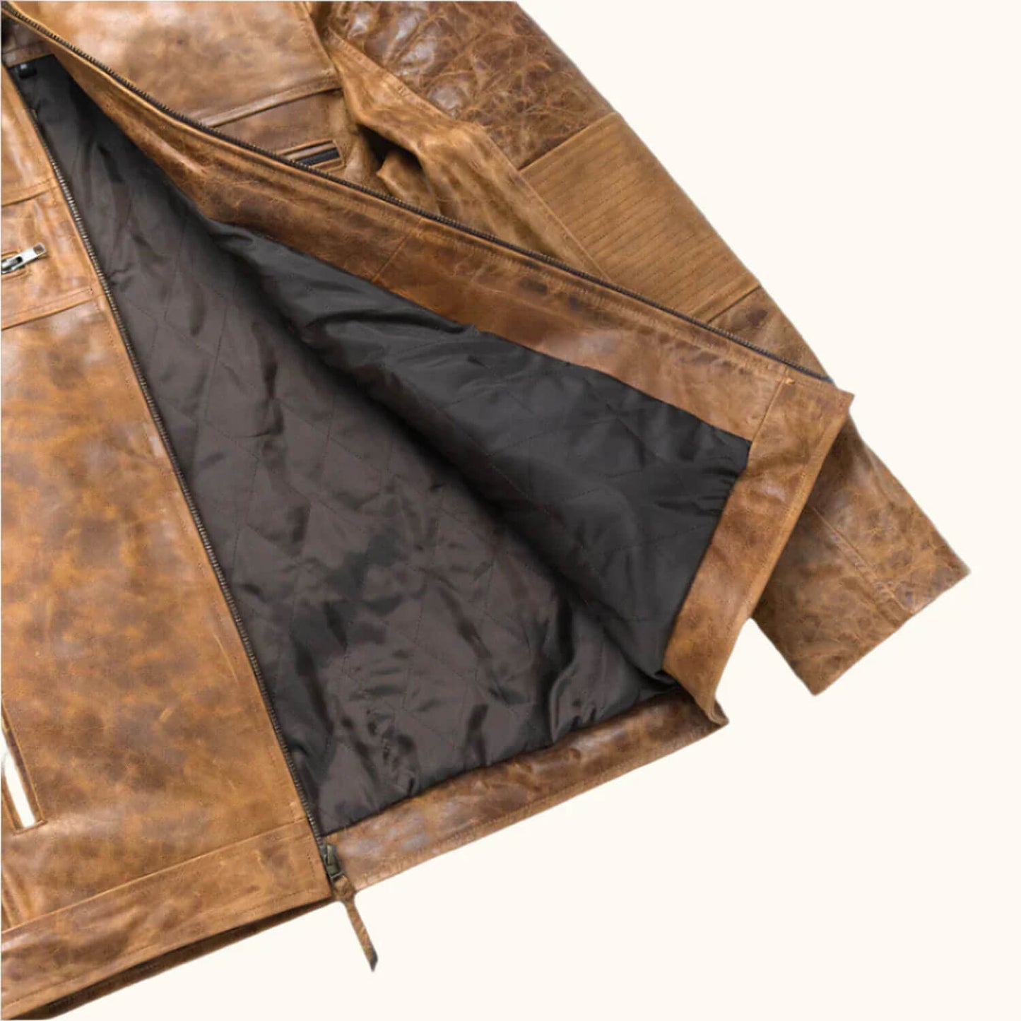IronTrail Brown Cafe Racer Leather Jacket
