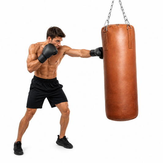 Retro Deluxe Tan Leather Heavy Punching Bag