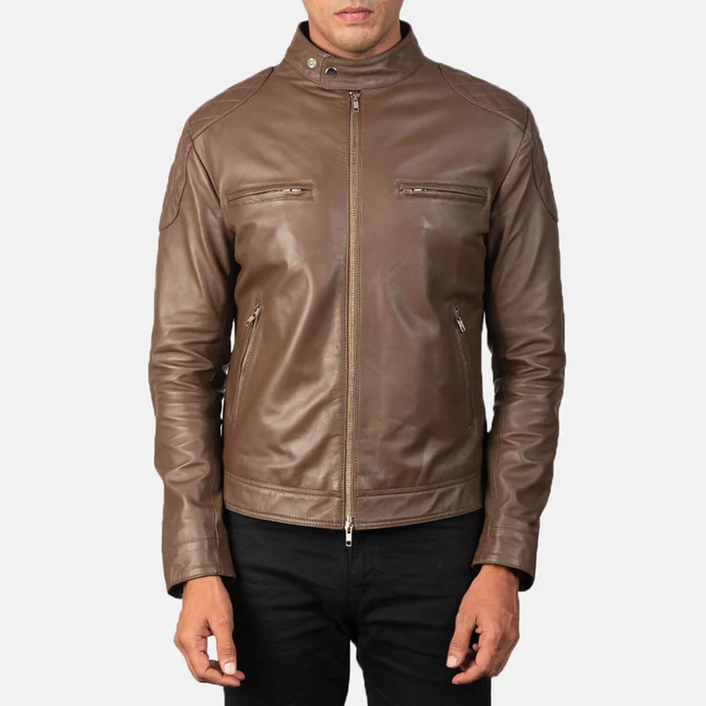MochaRider Leather Biker Jacket – Heritage Brown Edition