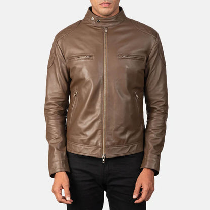 MochaRider Leather Biker Jacket – Heritage Brown Edition