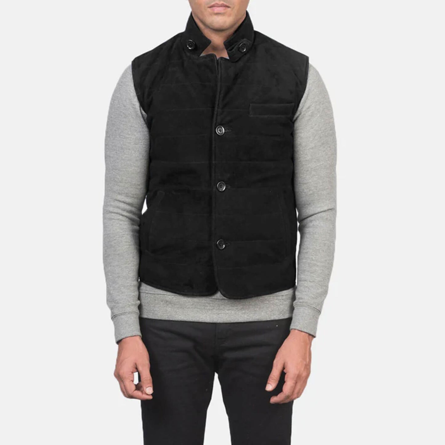 ShadowCreek Suede Leather Vest – Midnight Black Edition
