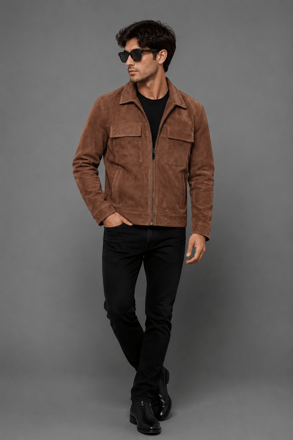 CedarCraft Brown Suede Zip Shirt Jacket – Heritage Edition