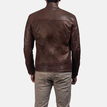IronTrail Leather Biker Jacket – Vintage Brown Edition
