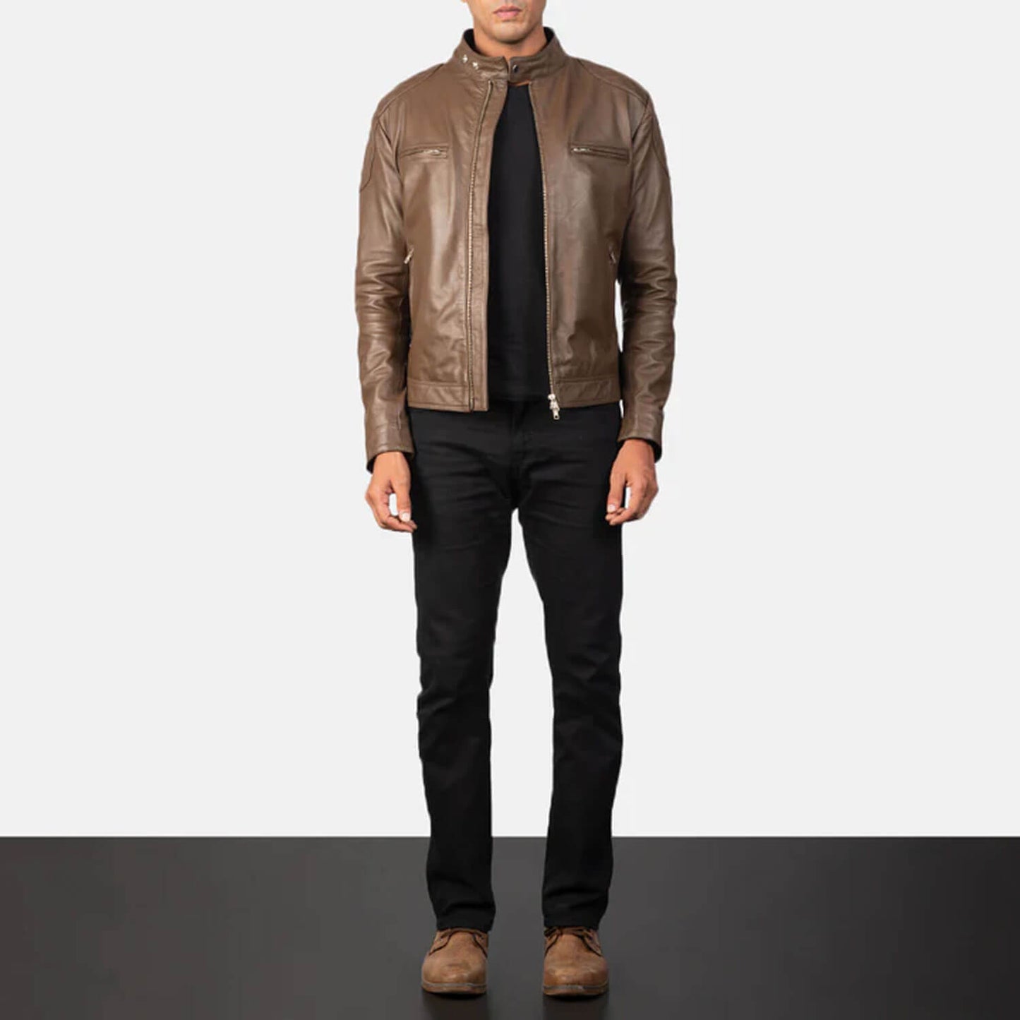 MochaRider Leather Biker Jacket – Heritage Brown Edition