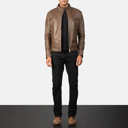MochaRider Leather Biker Jacket – Heritage Brown Edition