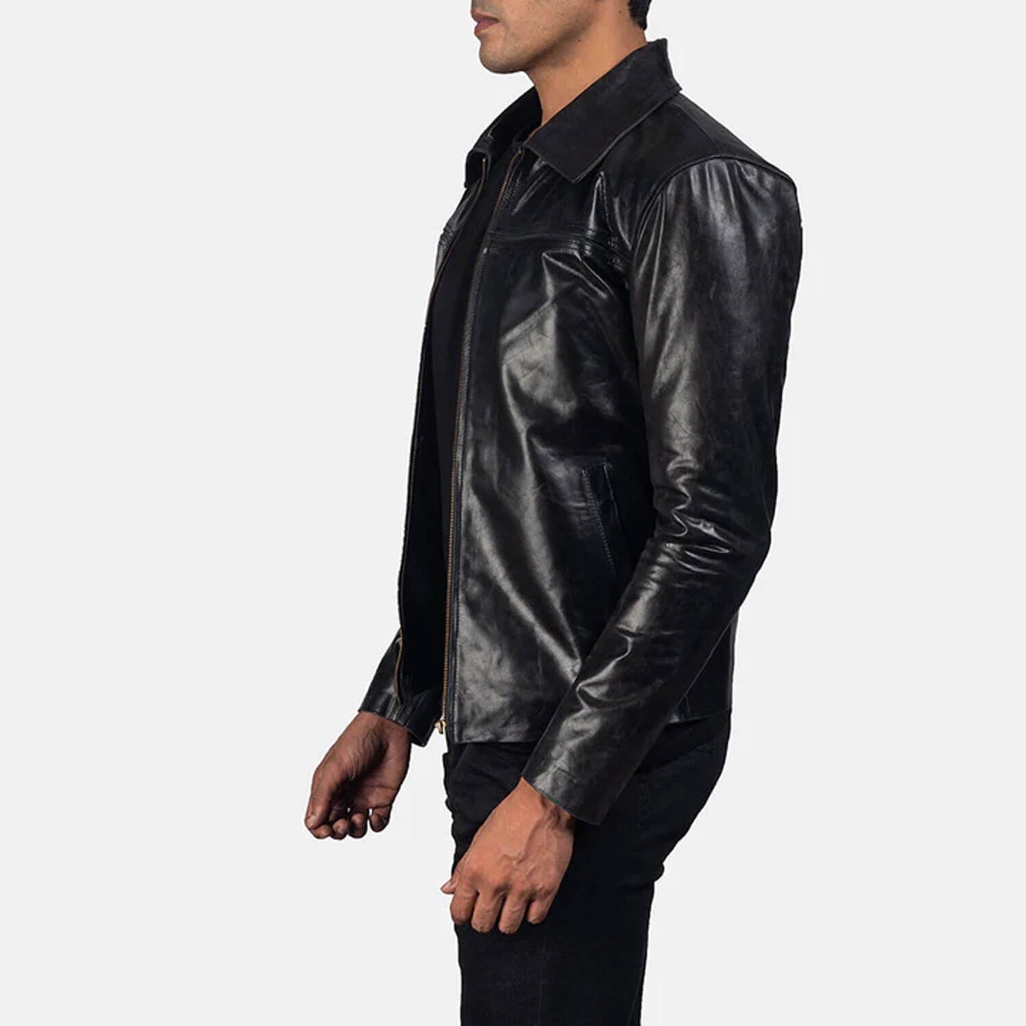 PhantomRider Leather Jacket – Midnight Black Edition