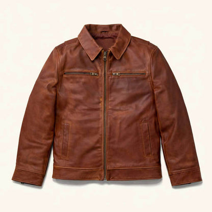 IronHeritage Brown Leather Jacket – Vintage Legacy Edition
