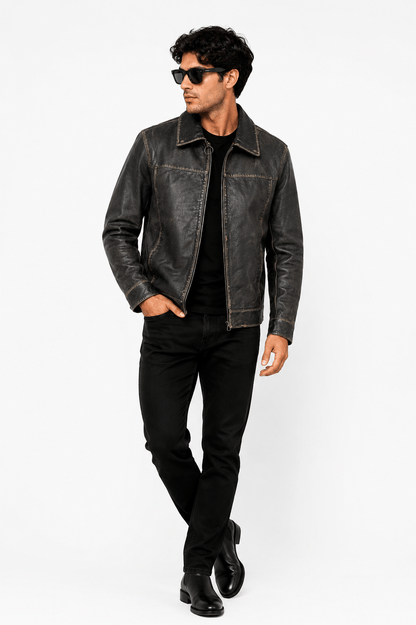 FusionRider Two-Tone Leather Zip Jacket – Signature Edition