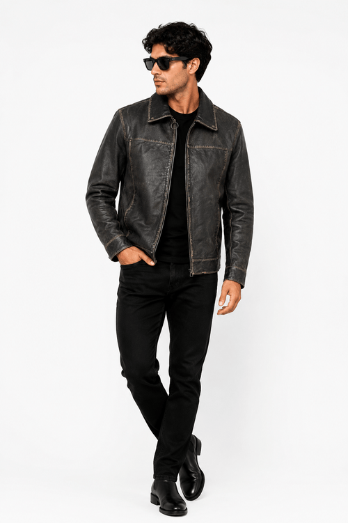 FusionRider Two-Tone Leather Zip Jacket – Signature Edition