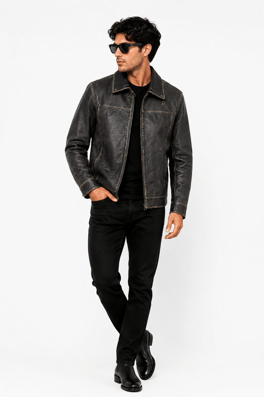 FusionRider Two-Tone Leather Zip Jacket – Signature Edition