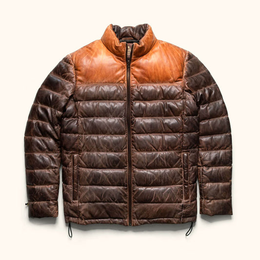 FrostForge Leather Down Jacket – Expedition Edition