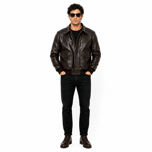 AeroCommand A-2 Pilot Jacket – Antique Brown Leather