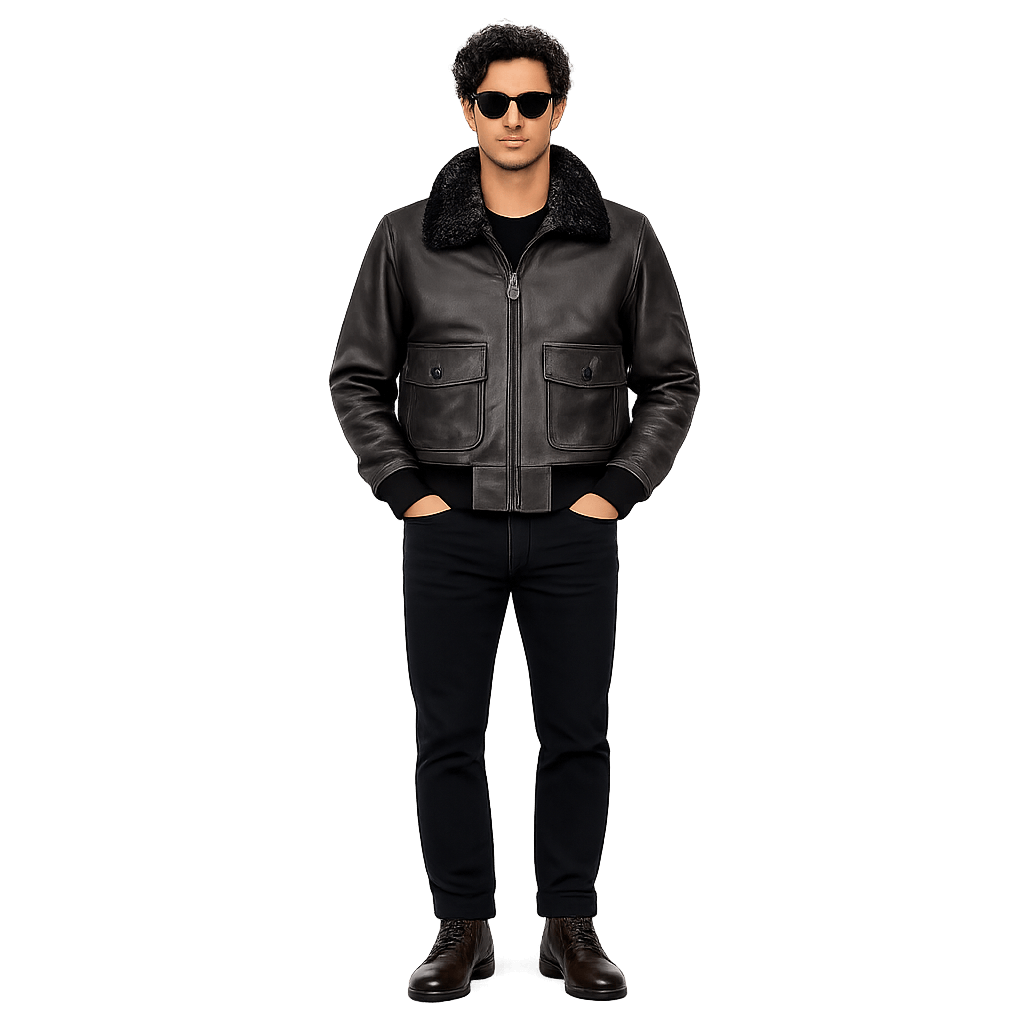 Phantom Naval G-1 Bomber Jacket – Distressed Black