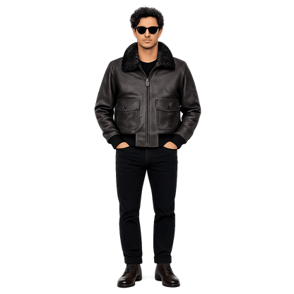 Phantom Naval G-1 Bomber Jacket – Distressed Black