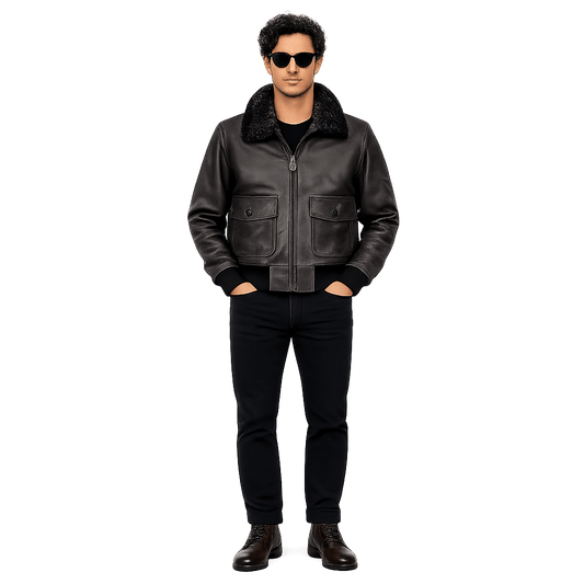 Phantom Naval G-1 Bomber Jacket – Distressed Black