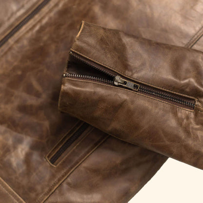 VelocityRider Leather Cafe Racer Jacket – Heritage Moto Edition