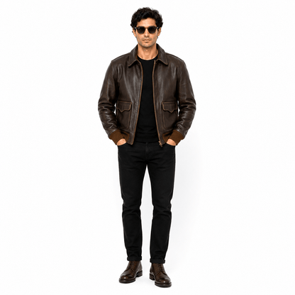 Heritage Aviator A-2 Brown Flight Leather Jacket – 40th Anniversary Edition