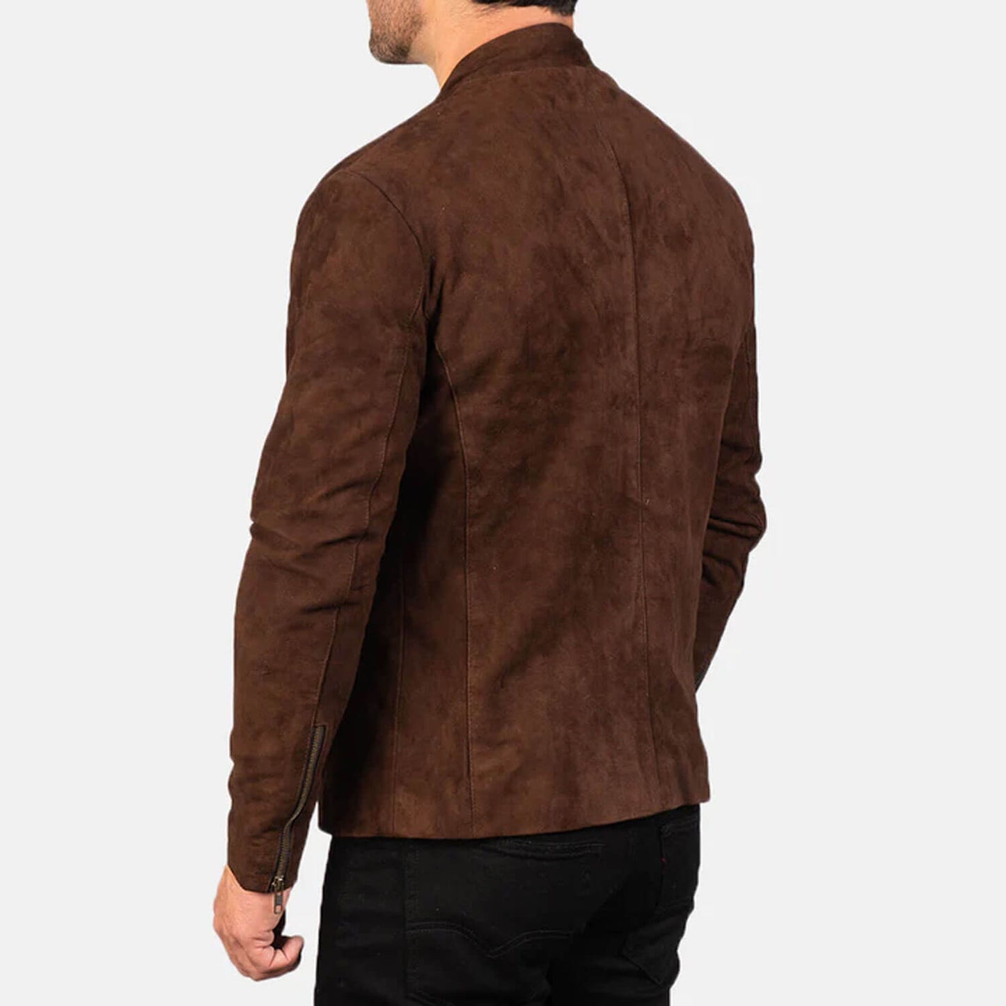 DesertForge Suede Biker Jacket – Mocha Charcoal Edition