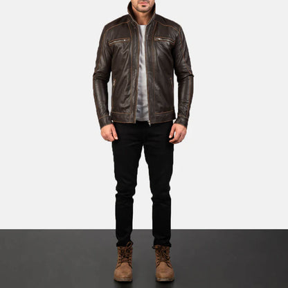 IronTrail Heritage Leather Jacket – Rustic Brown Edition