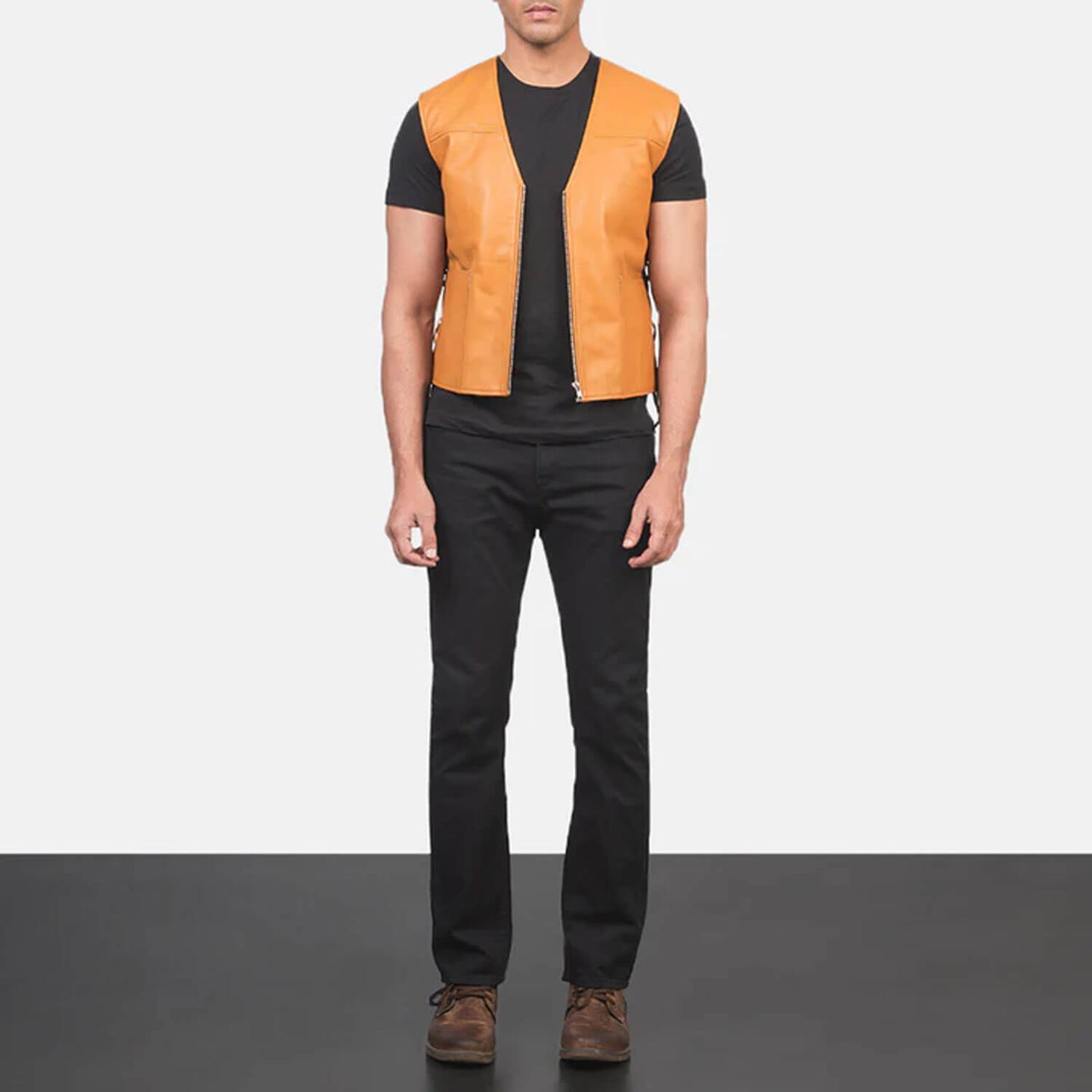 DesertForge Leather Vest – Tan Heritage Edition