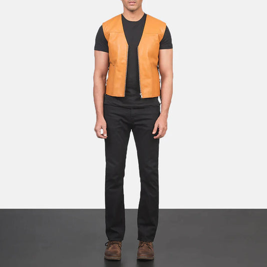 DesertForge Leather Vest – Tan Heritage Edition