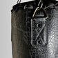 Crocodile Embossed Leather Punching Bag - Black