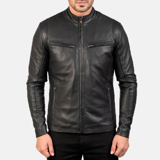 VoltRider Leather Jacket – Phantom Black Edition