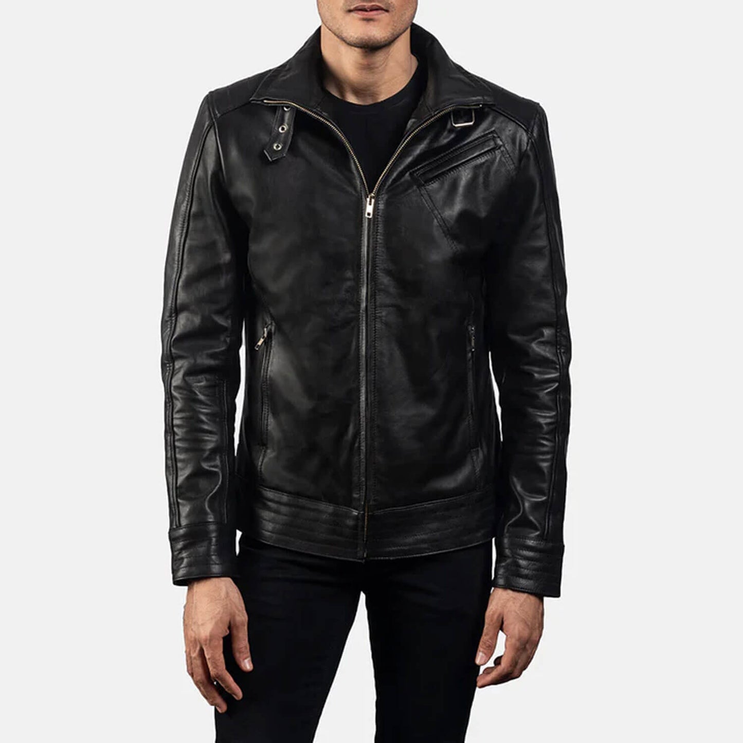 NightHawk Legacy Leather Jacket – Stealth Black Edition