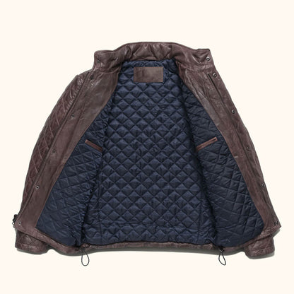 HighlandRidge Quilted Leather Jacket – Heritage Edition
