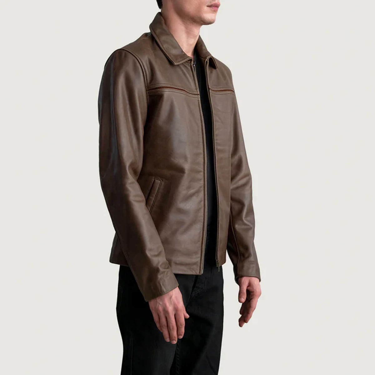 IronCrest Leather Jacket – Pull-Up Brown Edition