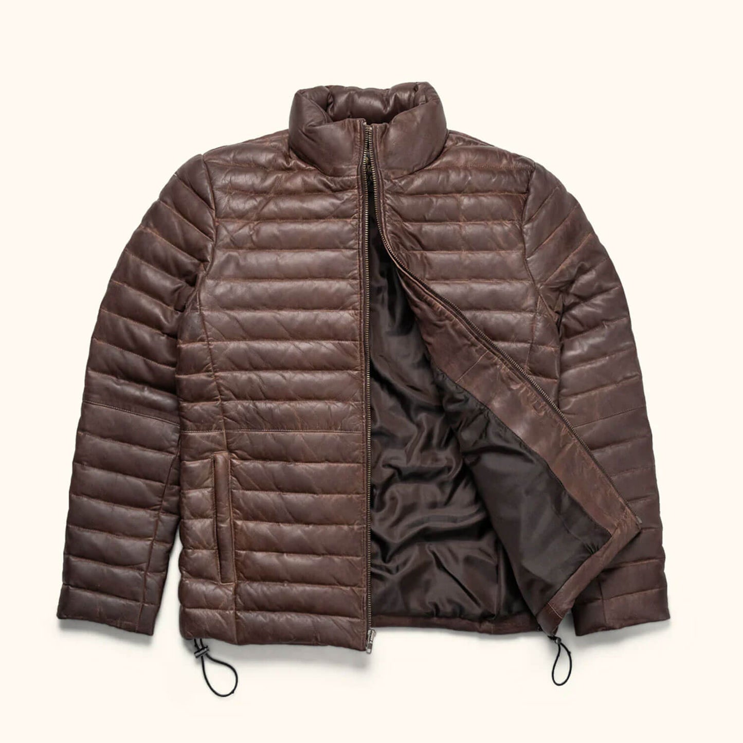 SummitHaven Chocolate Brown Leather Down Jacket – Heritage Winter Edition