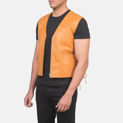 DesertForge Leather Vest – Tan Heritage Edition