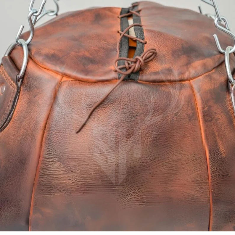 Leather Wrecking Ball Punching Bag – Vintage Heavy Bag for Boxing & Fitness
