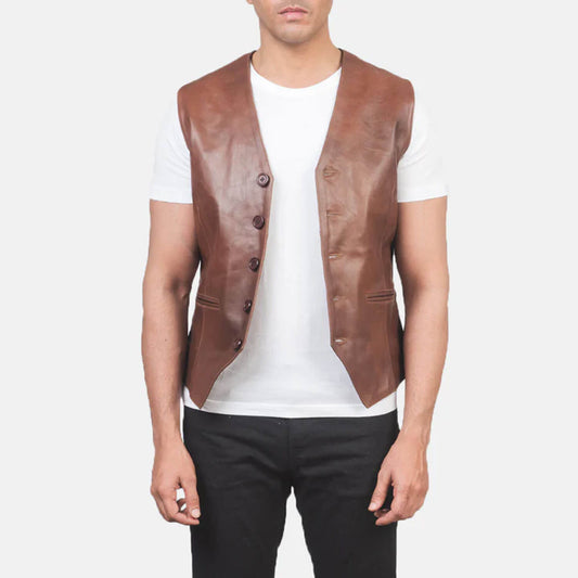 Ironwood Heritage Leather Vest – Earth Brown Edition