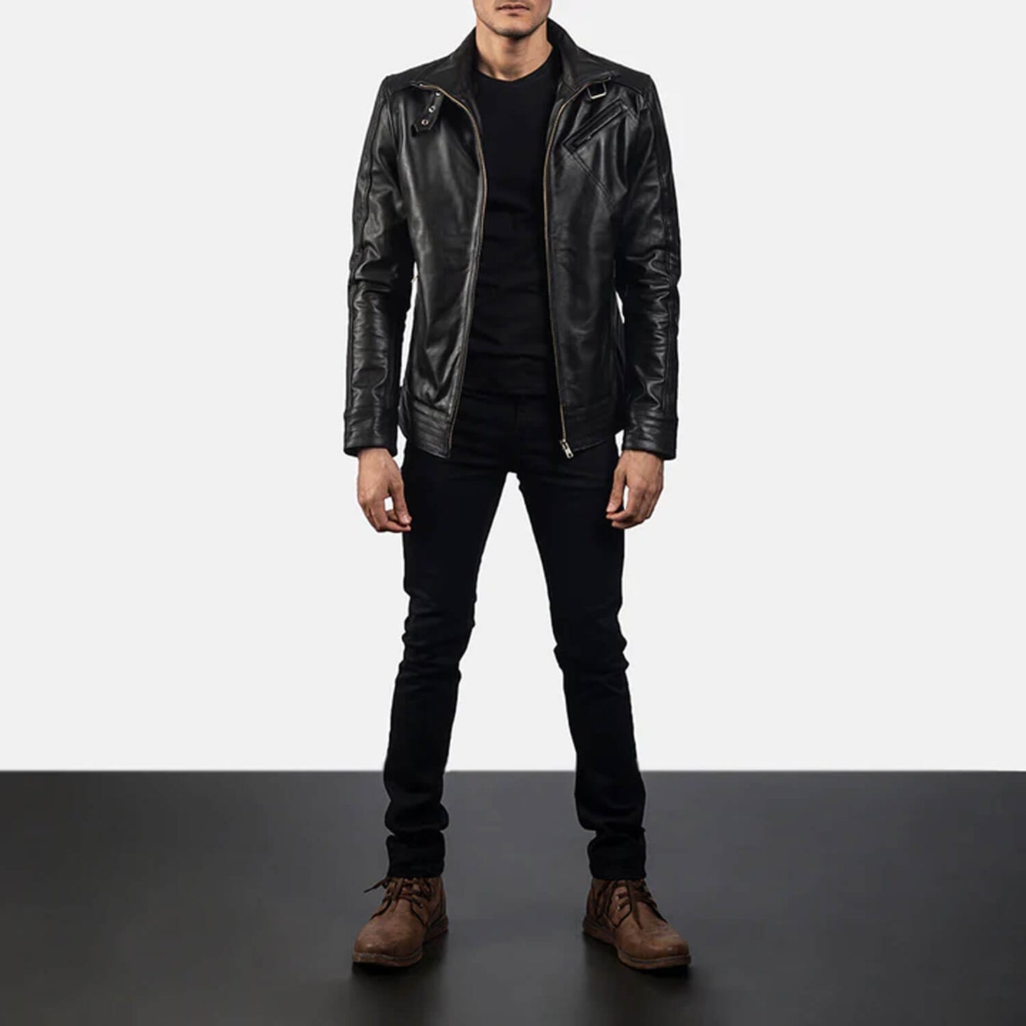 NightHawk Legacy Leather Jacket – Stealth Black Edition