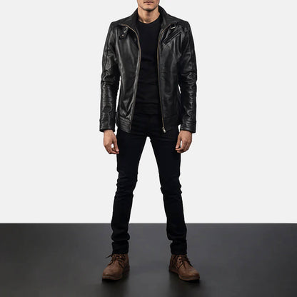 NightHawk Legacy Leather Jacket – Stealth Black Edition