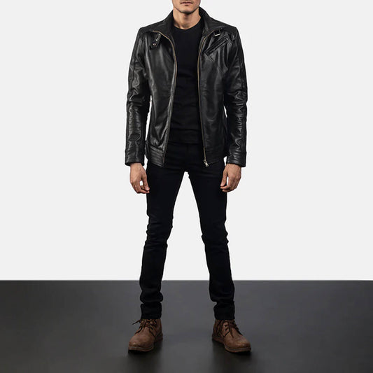 NightHawk Legacy Leather Jacket – Stealth Black Edition