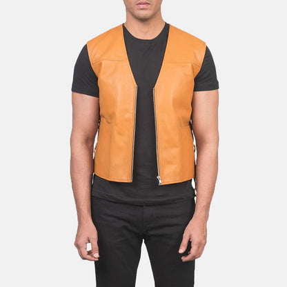 DesertForge Leather Vest – Tan Heritage Edition