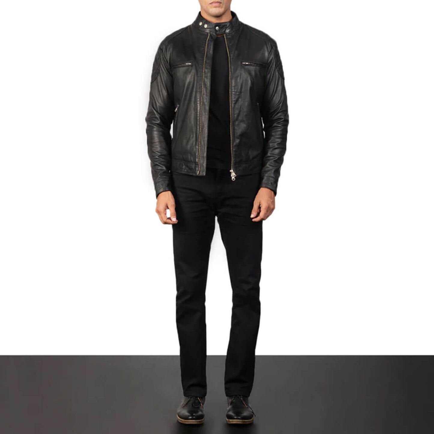 ShadowCruise Leather Biker Jacket – Classic Black Edition