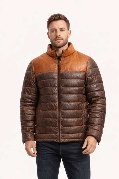 FrostForge Leather Down Jacket – Expedition Edition