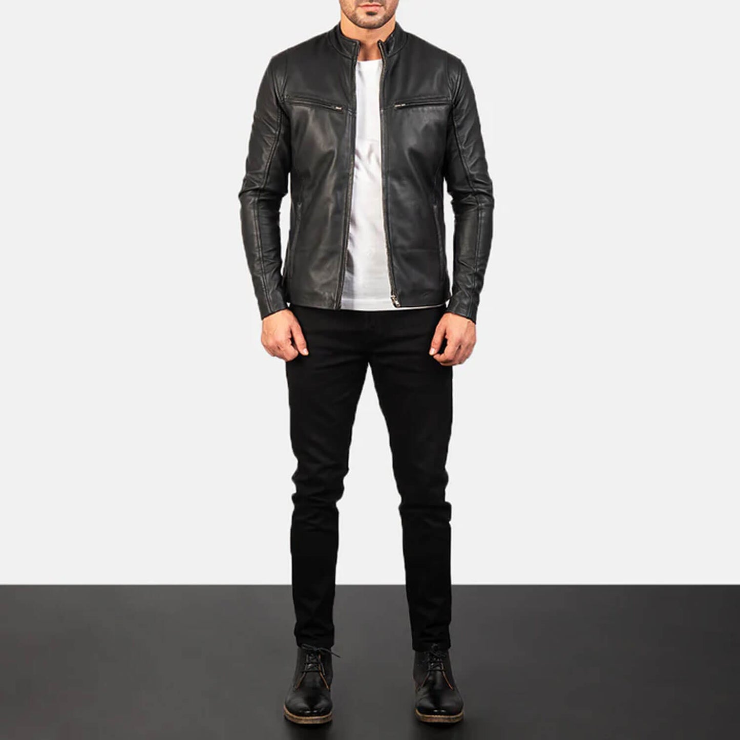 VoltRider Leather Jacket – Phantom Black Edition