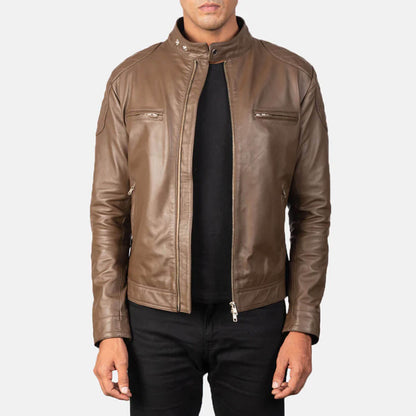 MochaRider Leather Biker Jacket – Heritage Brown Edition