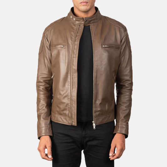 MochaRider Leather Biker Jacket – Heritage Brown Edition